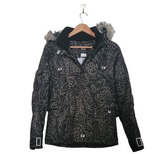 Boulder Gear Warm Ski Snow Jacket Paisely Black & Tan